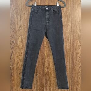 Forever 21 Black Denim Jeans High Rise Punk/Grunge Stretch Size 26